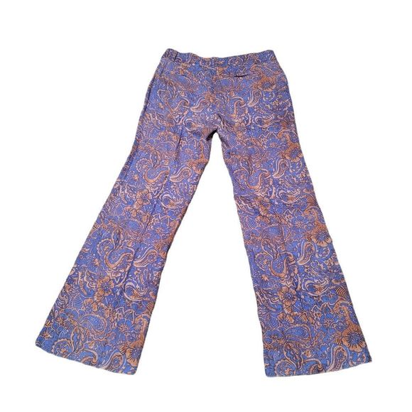 Loft Tan and Blue Paisley Print Pant 12T - Picture 2 of 5